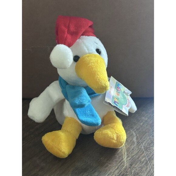 ⭐️ The Original Bean Pals Kelly Toy Oscar Santa Hat Goose - Picture 1 of 7